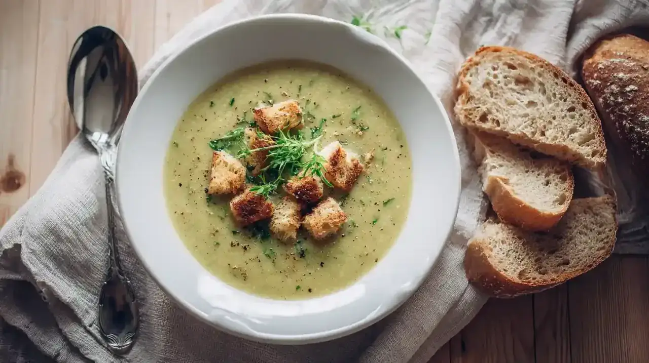 verschiedene Toppings f&uuml;r Suppe in kleinen Schalen wie ger&ouml;stete Kerne Croutons und frische Kr&auml;uter